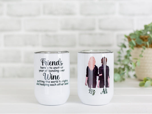 Personalised Best Friend Wine Glass | Bestie Insulated Wine Tumbler