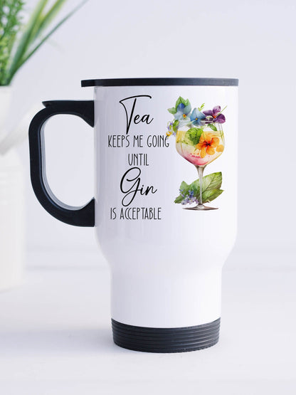 Personalised Stainless Steel Funny Gin Travel Mug with Handle