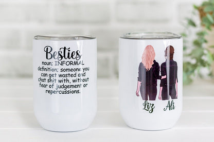 Personalised Best Friend Wine Glass | Bestie Insulated Wine Tumbler
