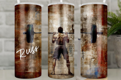 Weight Lifting Travel Mug for Him | Personalised Body Builder Tumbler