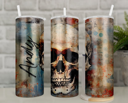 Skull Travel Mug for Him | Personalised Tumbler for Him