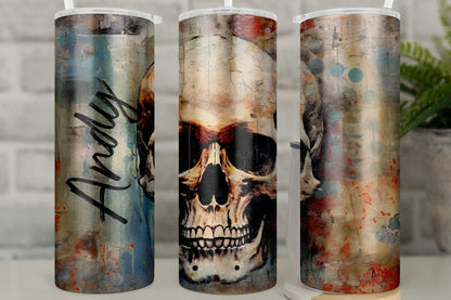 Skull Travel Mug for Him | Personalised Tumbler for Him