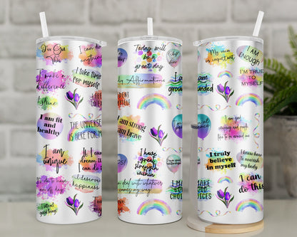 Positive Affirmations Travel Mug | Daily Intentions Tumbler