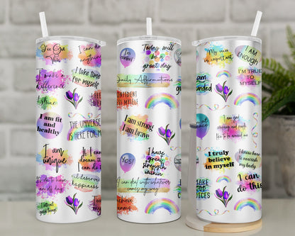 Positive Affirmations Travel Mug | Daily Intentions Tumbler