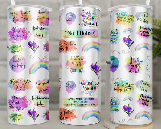 Funny Affirmations Positivity Swear Word Tumbler/Travel Mug