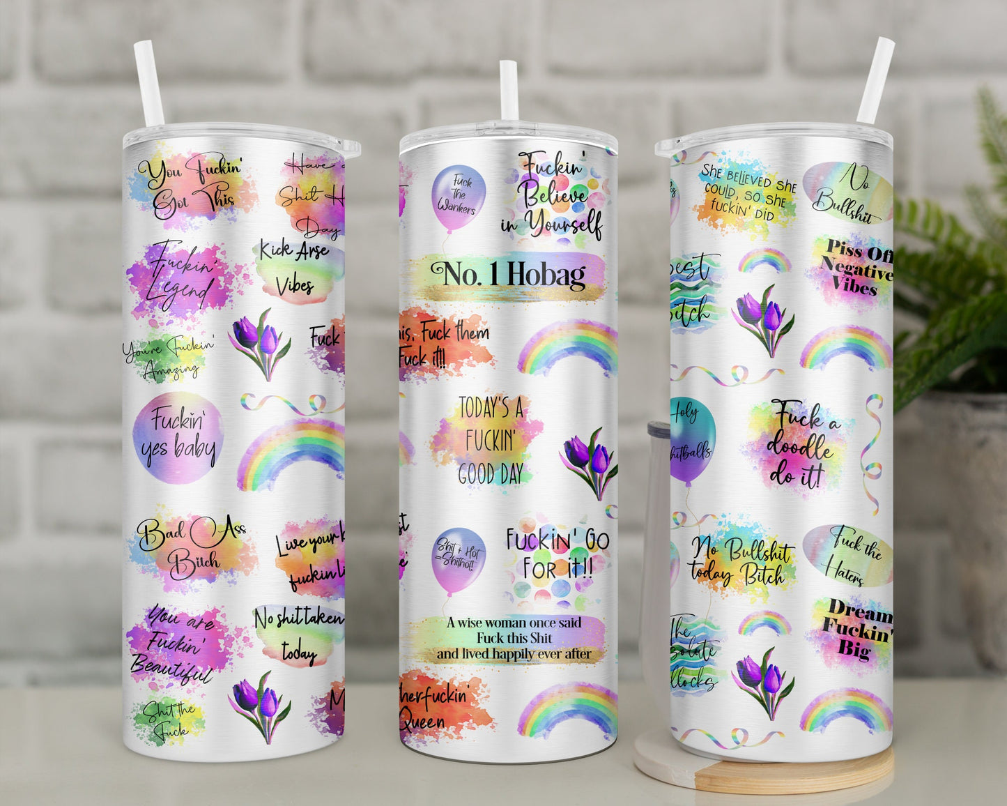 Funny Affirmations Positivity Swear Word Tumbler/Travel Mug