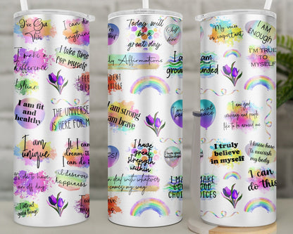 Positive Affirmations Travel Mug | Daily Intentions Tumbler