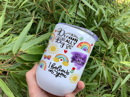 Positive Affirmations Wine Tumbler | Daily Affirmations Gift