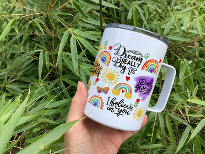 Positive Affirmations Travel Mug with Handle | Daily Affirmations Gift