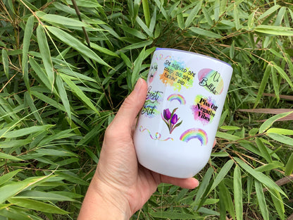 Funny Affirmations Wine Tumbler | Swear Word Positivity Gift