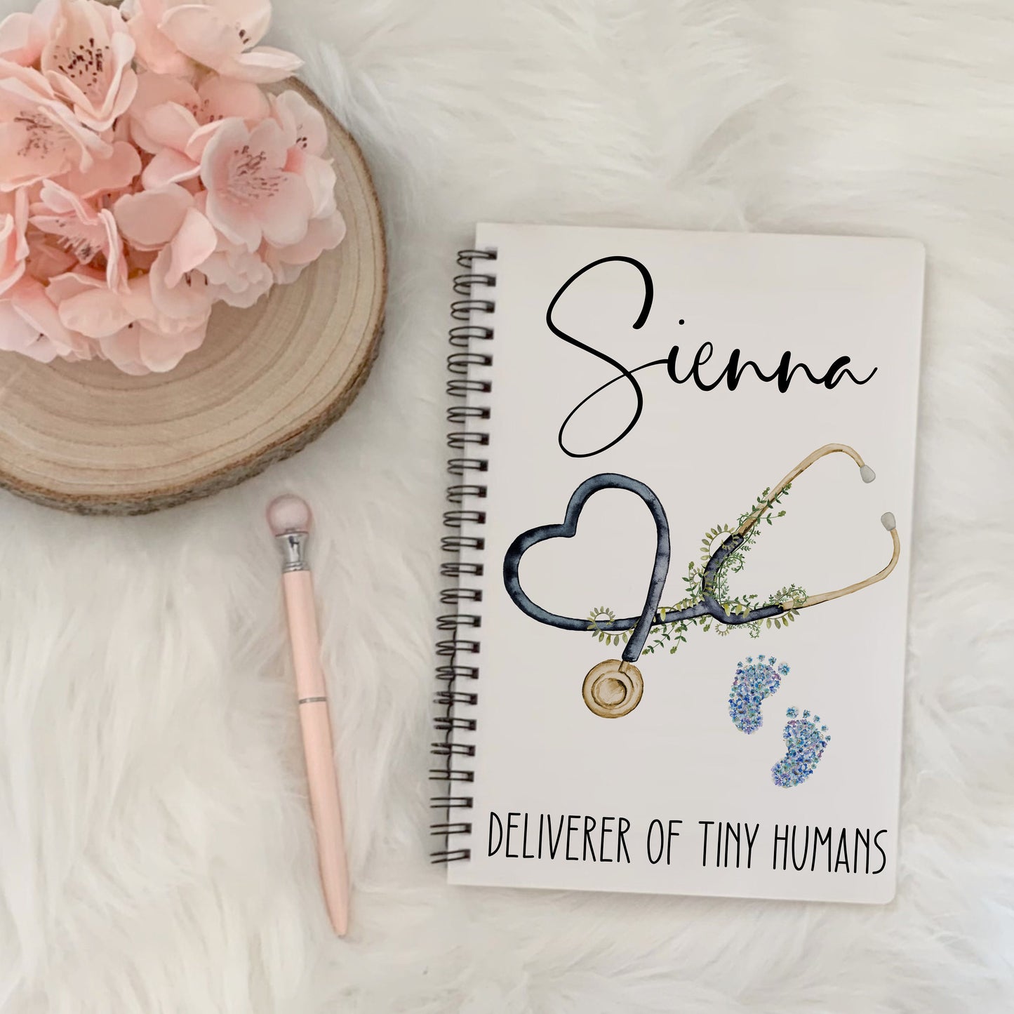 Personalised Midwife Notebook | A5 Lined Spiral Notebook