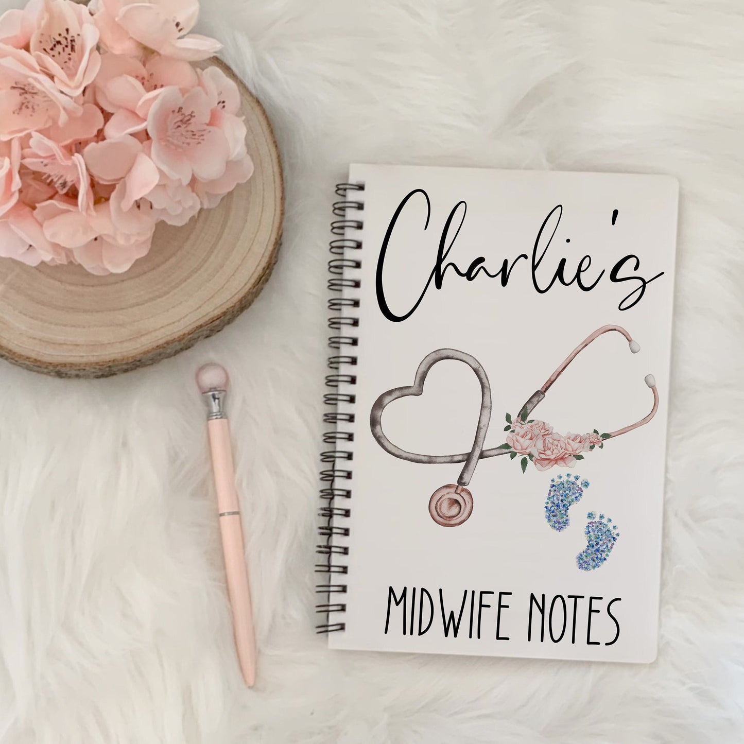 Personalised Midwife Notebook | A5 Lined Spiral Notebook