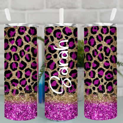 Leopard Print Travel Mug | Pink Cheetah Print Insulated Tumbler