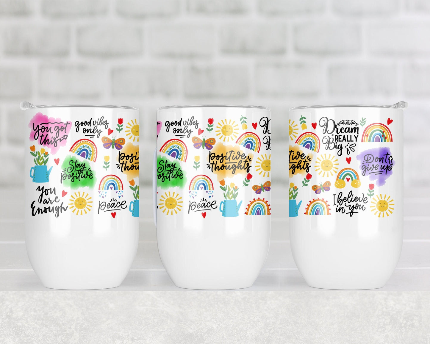 Positive Affirmations Wine Tumbler | Daily Affirmations Gift