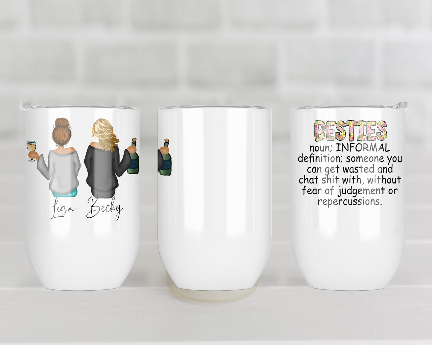 Personalised Best Friend Wine Glass | Bestie Insulated Wine Tumbler