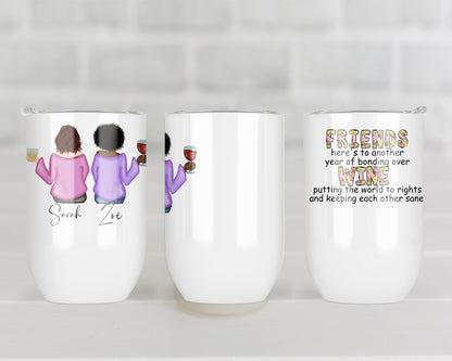Personalised Best Friend Wine Glass | Bestie Insulated Wine Tumbler