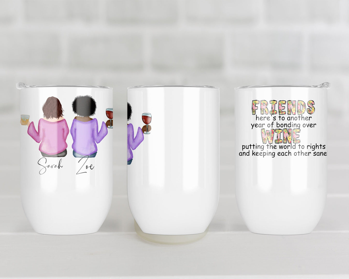 Personalised Best Friend Wine Glass | Bestie Insulated Wine Tumbler