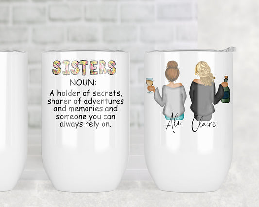 Personalised Sister Wine Glass | Best Sister Insulated Wine Tumbler
