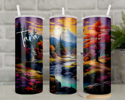 Personalised Travel Mug Mountain and Forest Tumbler