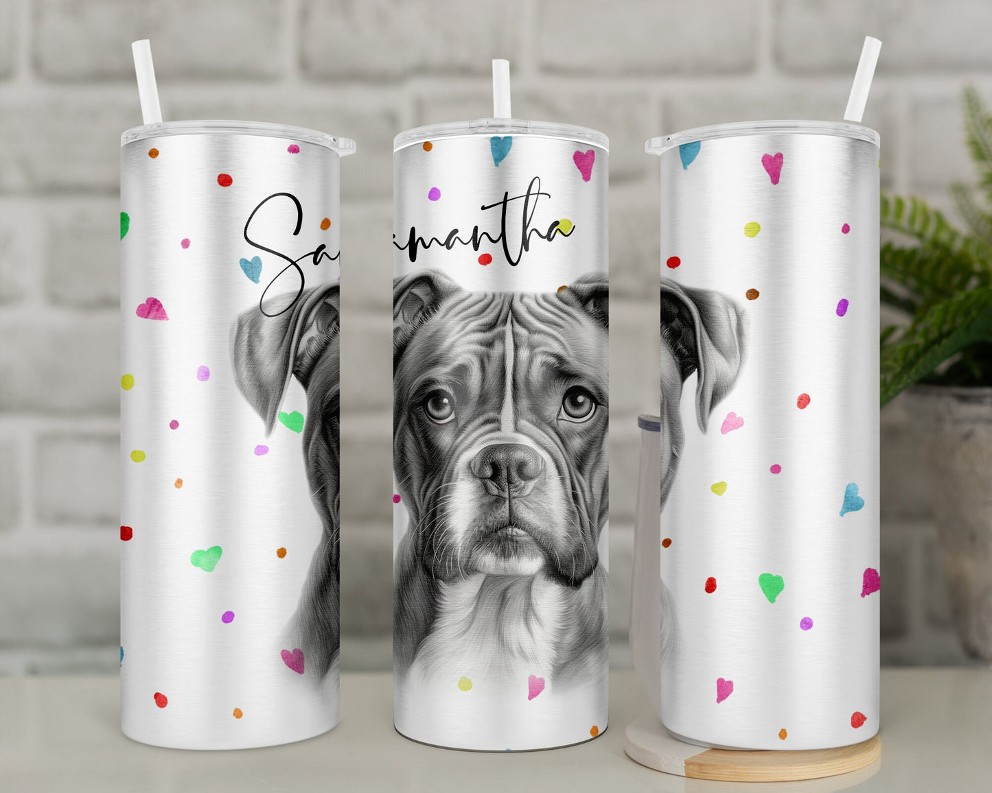 Personalised Boxer Travel Mug l Insulated Boxer Dog Tumbler Gift