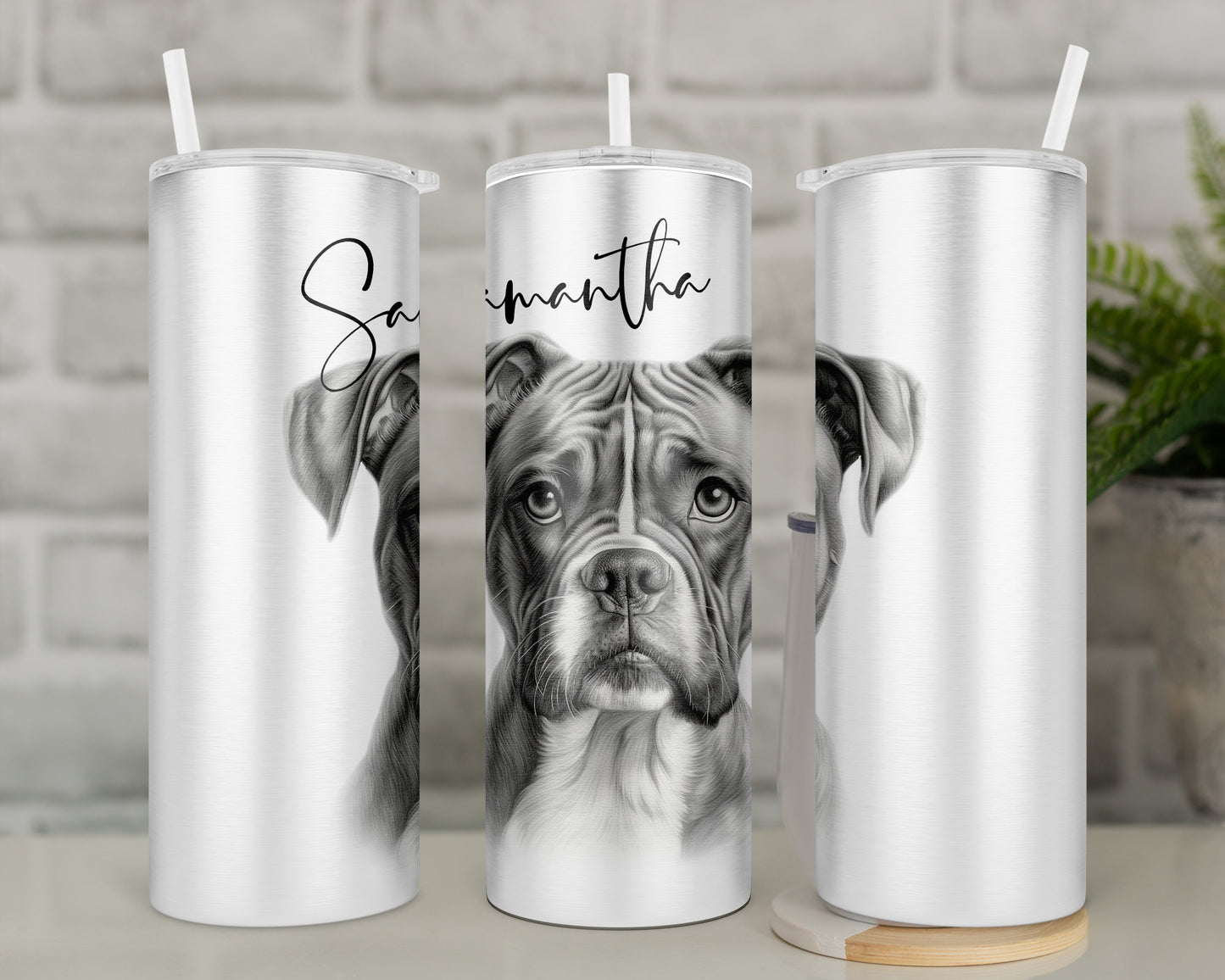 Personalised Boxer Travel Mug l Insulated Boxer Dog Tumbler Gift