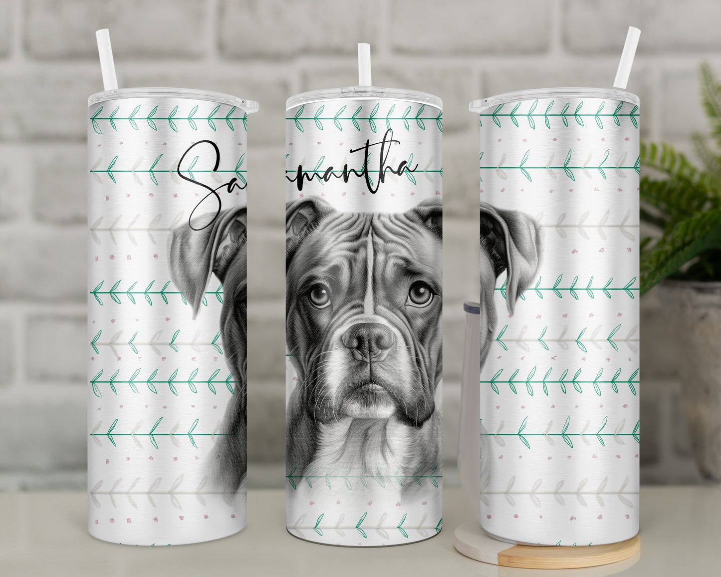 Personalised Boxer Travel Mug l Insulated Boxer Dog Tumbler Gift