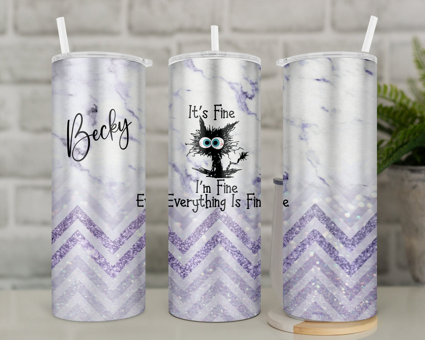 It's Fine, I'm Fine, Everything is Fine Cat Tumbler | Funny Travel Mug