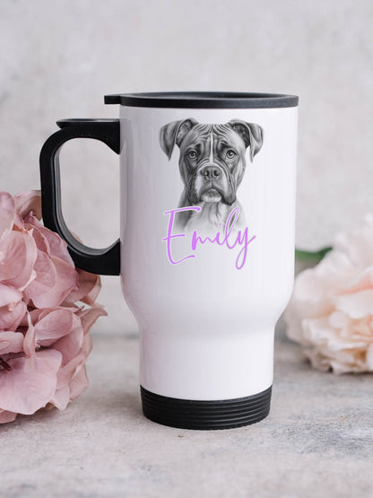 Personalised Boxer Dog Travel Mug | Boxer Lover Gift