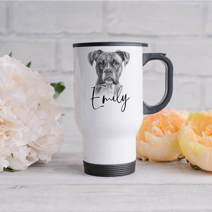 Personalised Boxer Dog Travel Mug | Boxer Lover Gift
