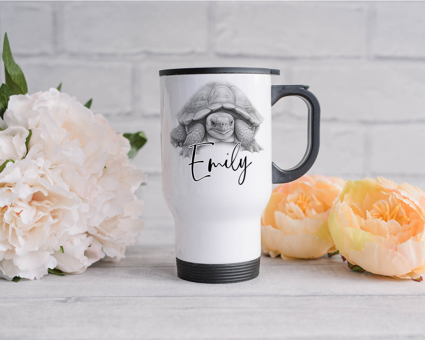 Personalised Tortoise Travel Mug | Tortoise Lover Gift