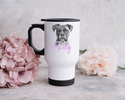 Personalised Boxer Dog Travel Mug | Boxer Lover Gift