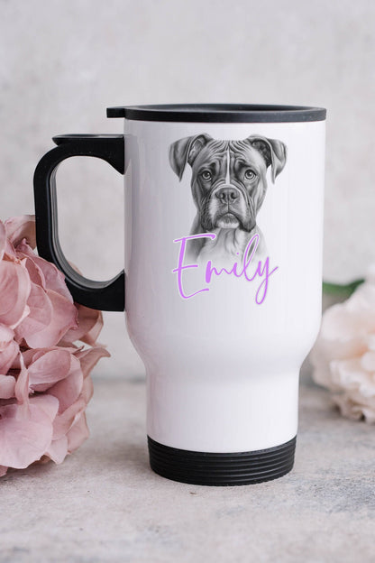 Personalised Boxer Dog Travel Mug | Boxer Lover Gift