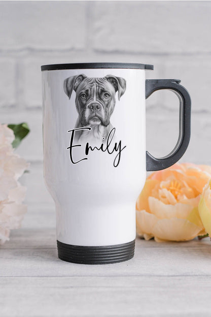Personalised Boxer Dog Travel Mug | Boxer Lover Gift