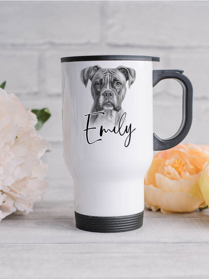 Personalised Boxer Dog Travel Mug | Boxer Lover Gift