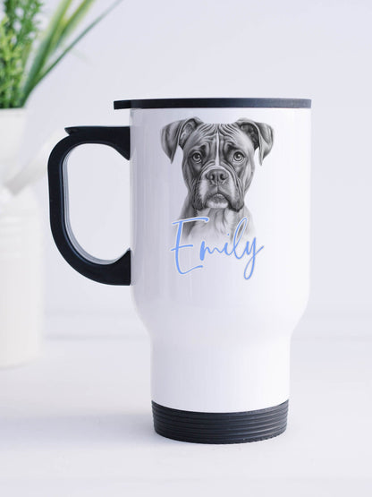 Personalised Boxer Dog Travel Mug | Boxer Lover Gift