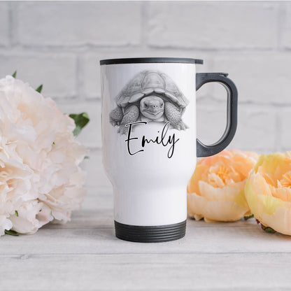 Personalised Tortoise Travel Mug | Tortoise Lover Gift