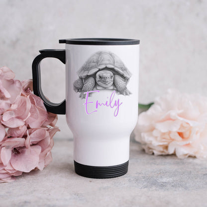 Personalised Tortoise Travel Mug | Tortoise Lover Gift