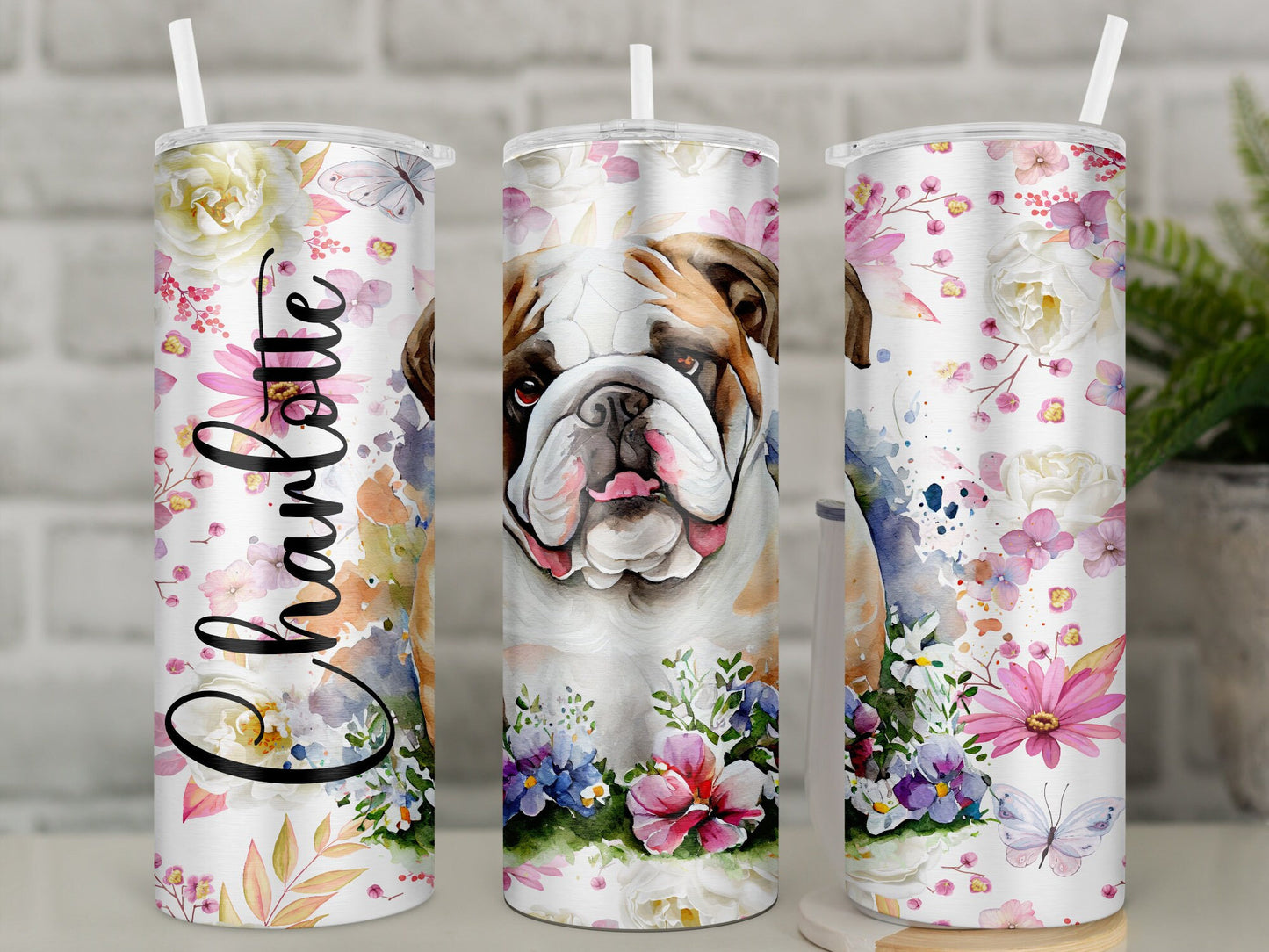 Personalised English Bulldog Travel Mug l British Bull Dog Tumbler