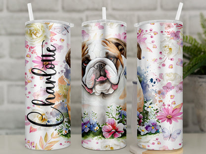 Personalised English Bulldog Travel Mug l British Bull Dog Tumbler
