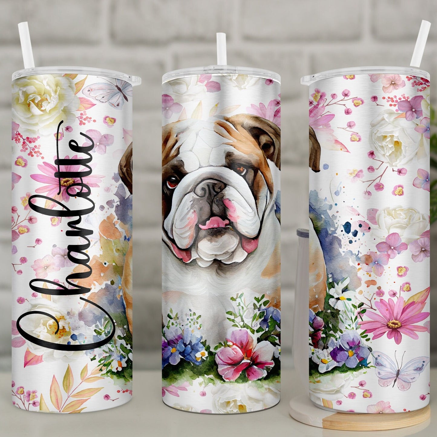 Personalised English Bulldog Travel Mug l British Bull Dog Tumbler